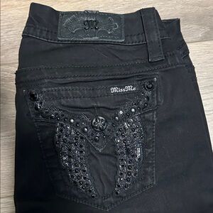 Miss Me Women's Black Jeans with Embellished Pockets